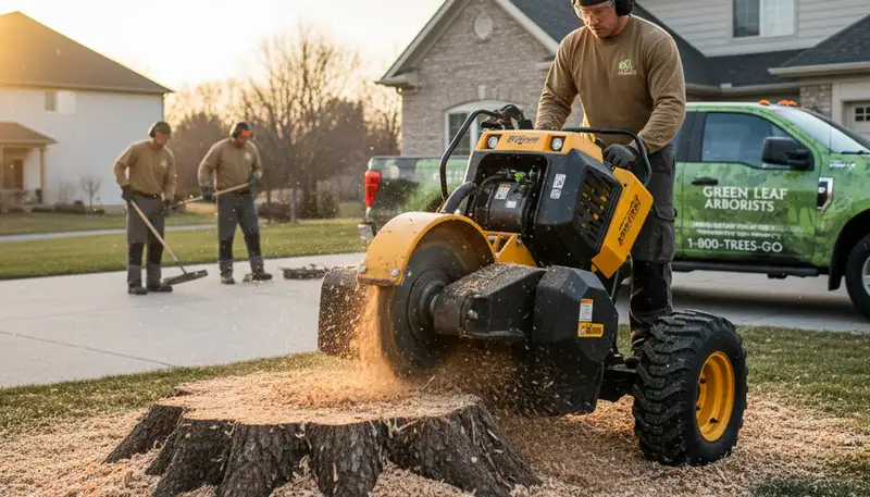 Professional stump removal service in Minneapolis, MN with safe, efficient tree root grinding