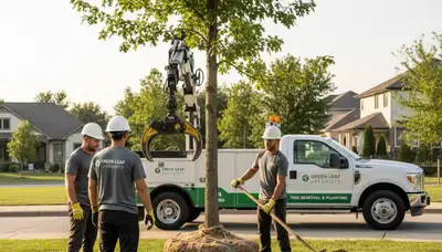 Arborists planting young trees in Minneapolis MN for Chop Chop Tree professional tree services