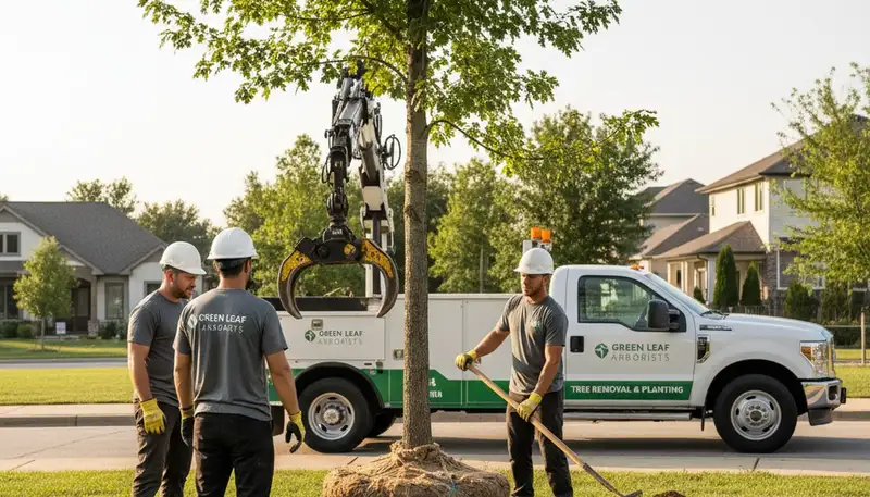 Arborists planting young trees in Minneapolis MN for Chop Chop Tree professional tree services