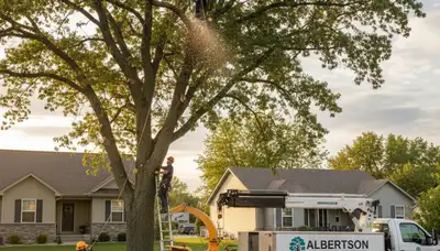 Professional tree removal service crew working in Minneapolis MN
