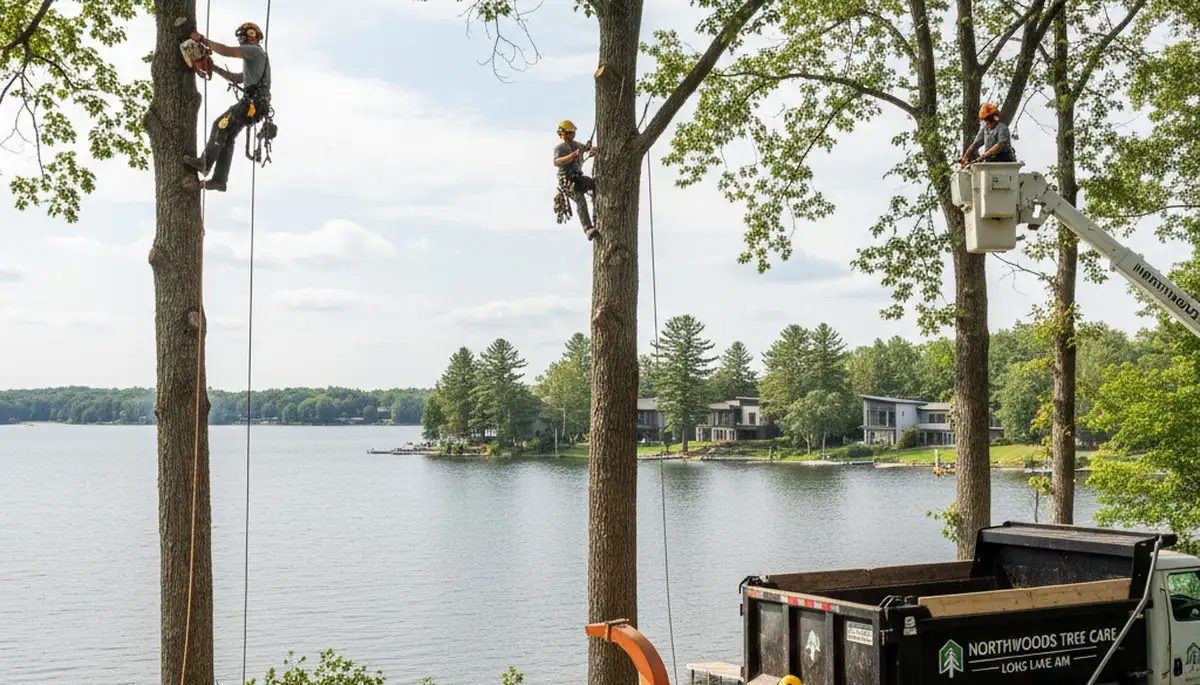Professional tree removal service in Minneapolis MN removing large oak safely