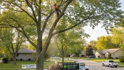 Professional tree removal service in Minneapolis MN safely clearing trees for homeowners