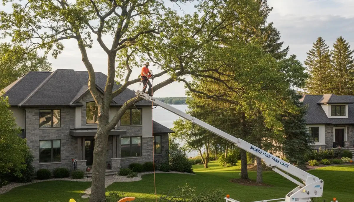 Professional tree removal service in Minneapolis MN removing large oak safely